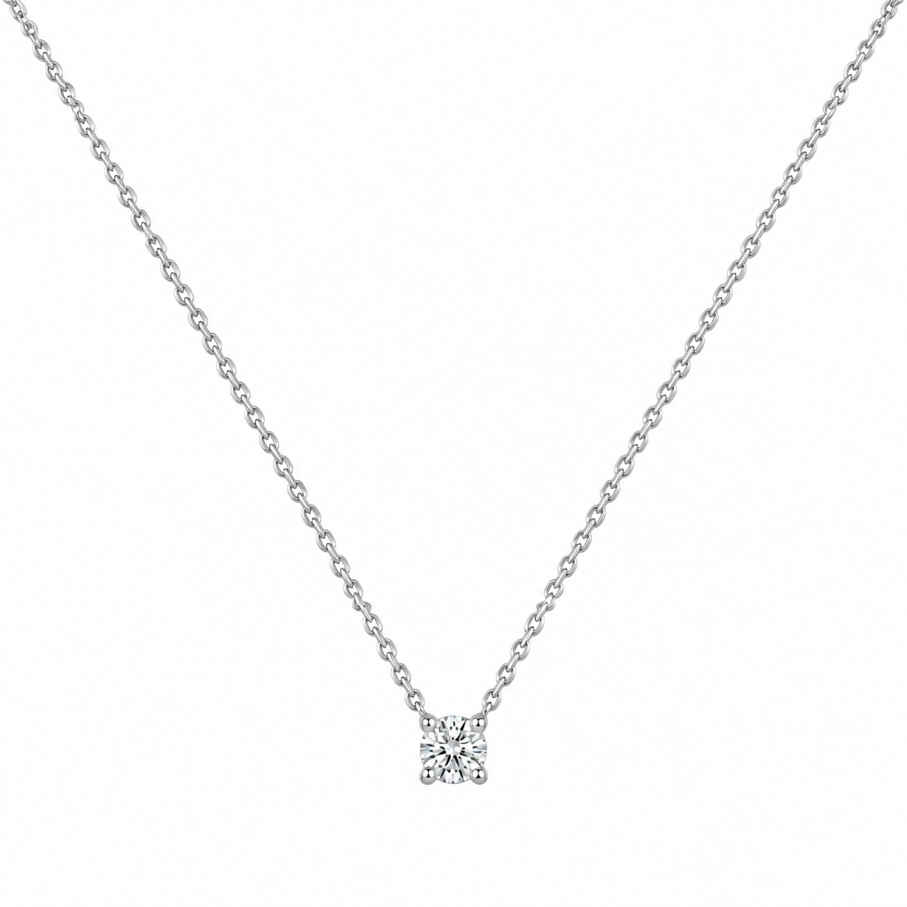 14kt hvidguld diamant halskæde - 36004D05