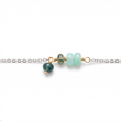 Lille unika armbånd m. chrysopras og turmalin - 59012CT2