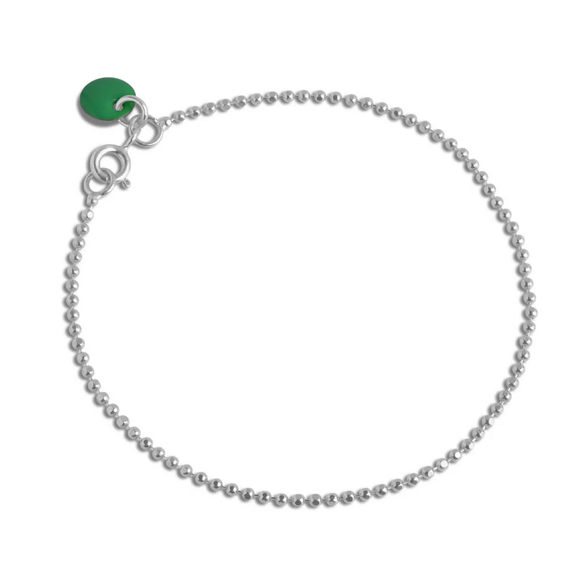 Enamel Ball Chain armbånd i sterlingsølv - B16S