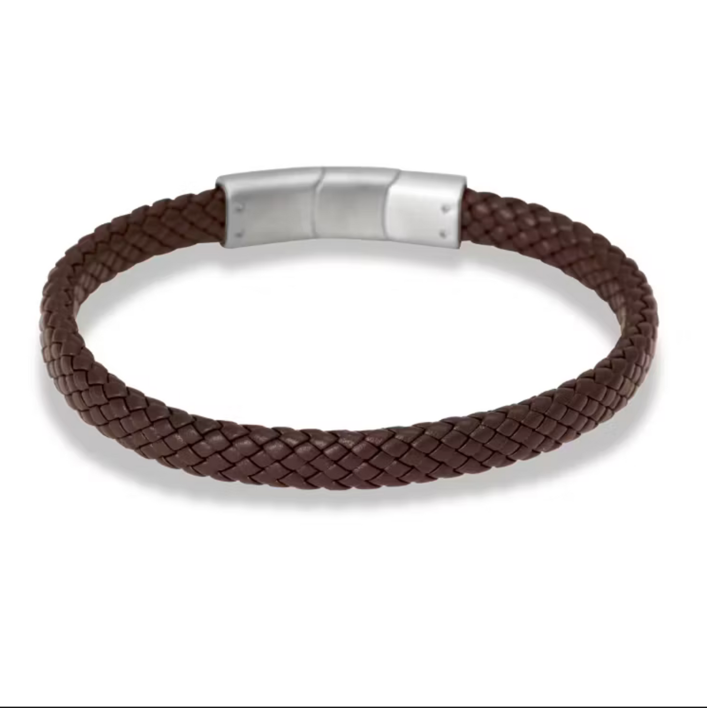 Læderarmbånd med stål - 8499