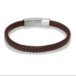Læderarmbånd med stål - 8499