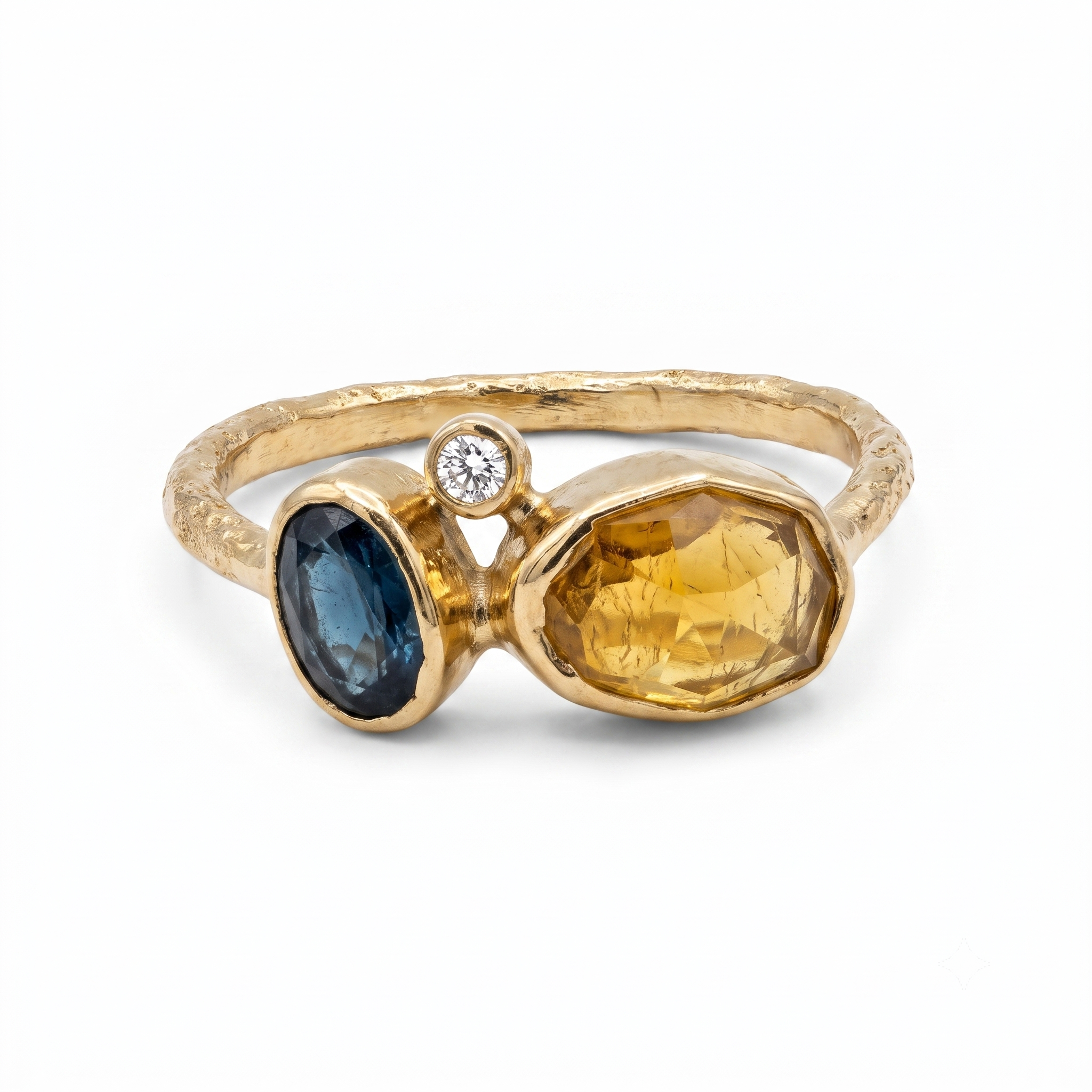 Athena guld ring med turmaliner og brillant