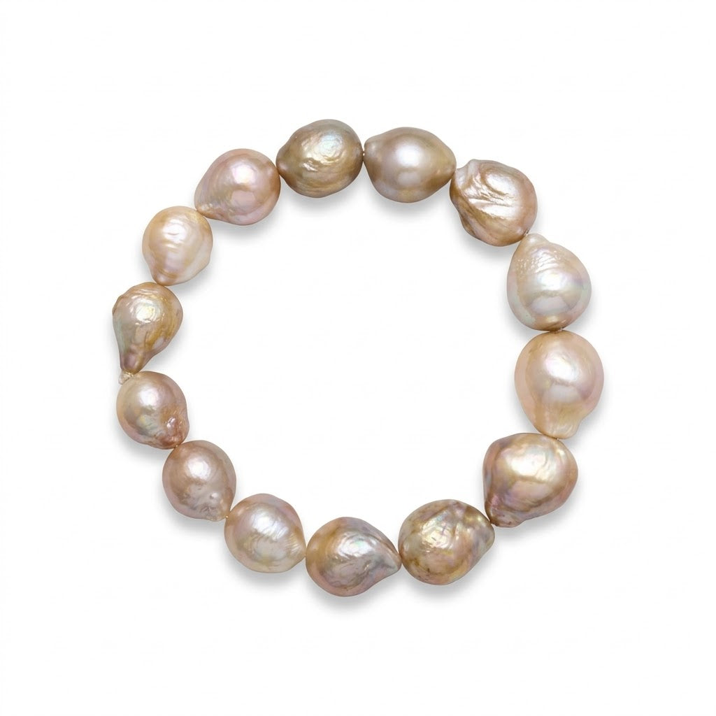 Ferskvandsperle armbånd på elastik - NH3001