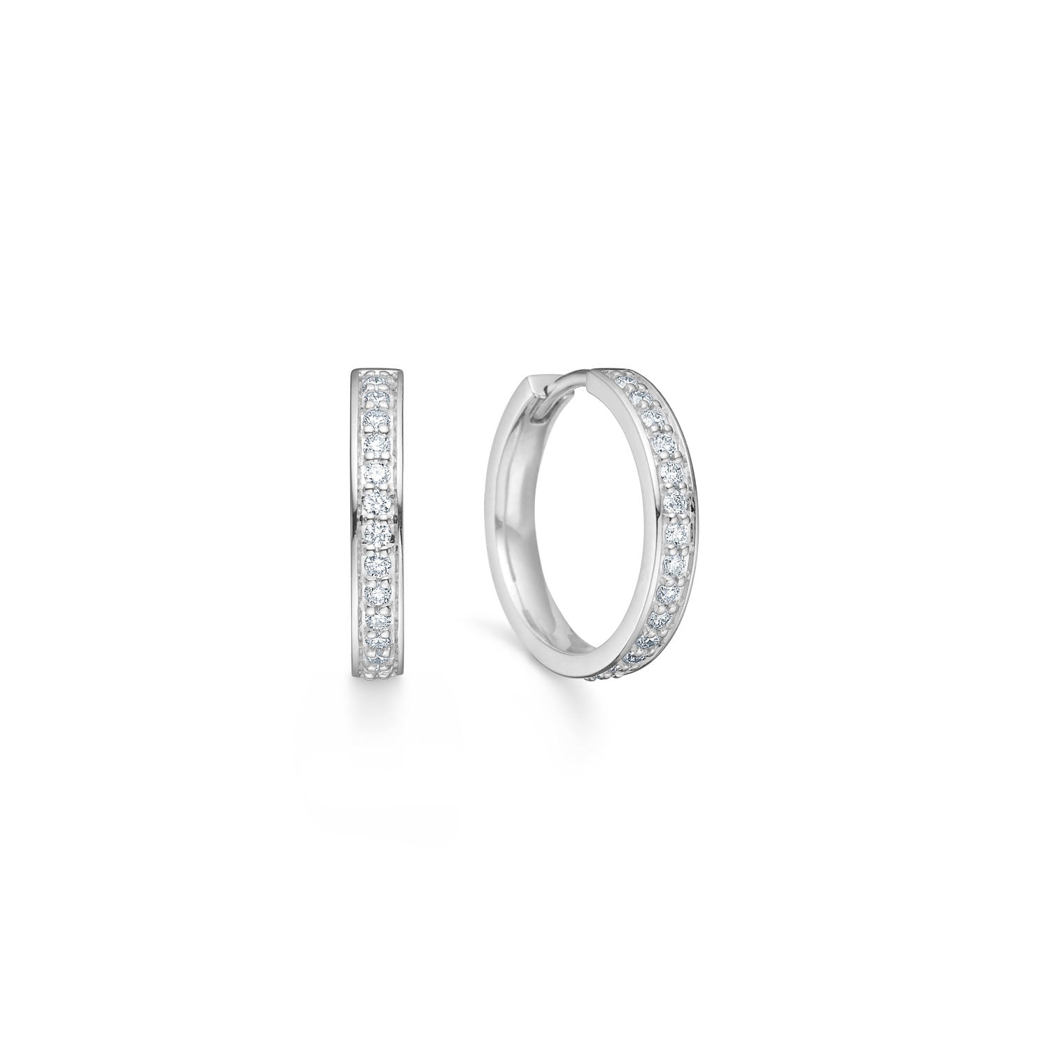 Glow creoler i 14kt hvidguld