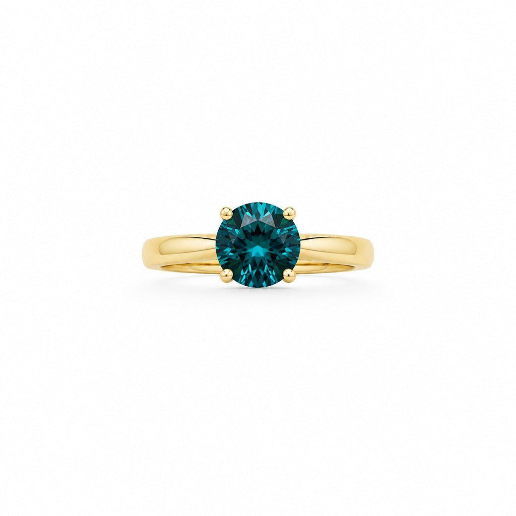 14kt diamant ring med lyseblå brillant - 15012D046