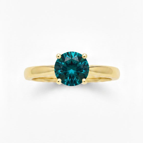 14kt diamant ring med lyseblå brillant - 15012D046