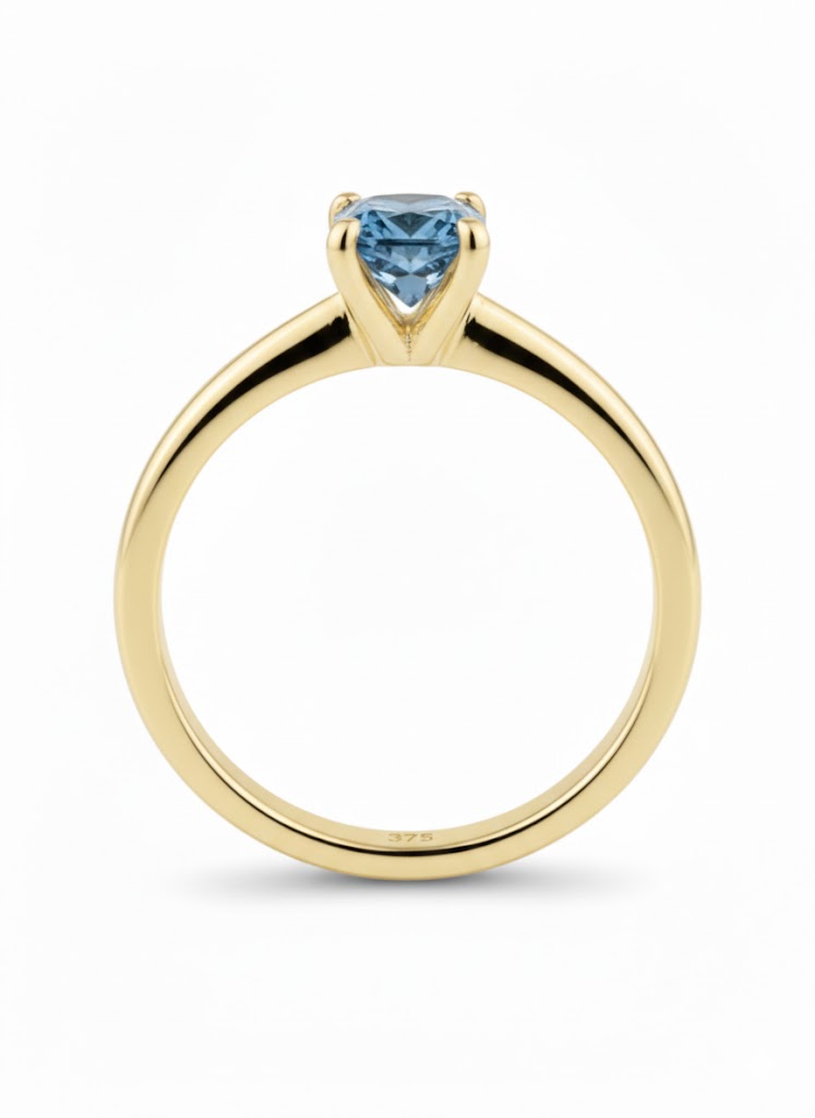14kt diamant ring med lyseblå brillant - 15012D046