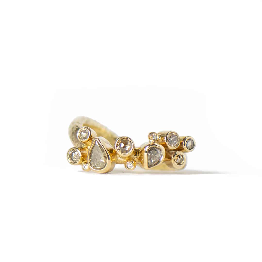 Athena guld ring med diamanter