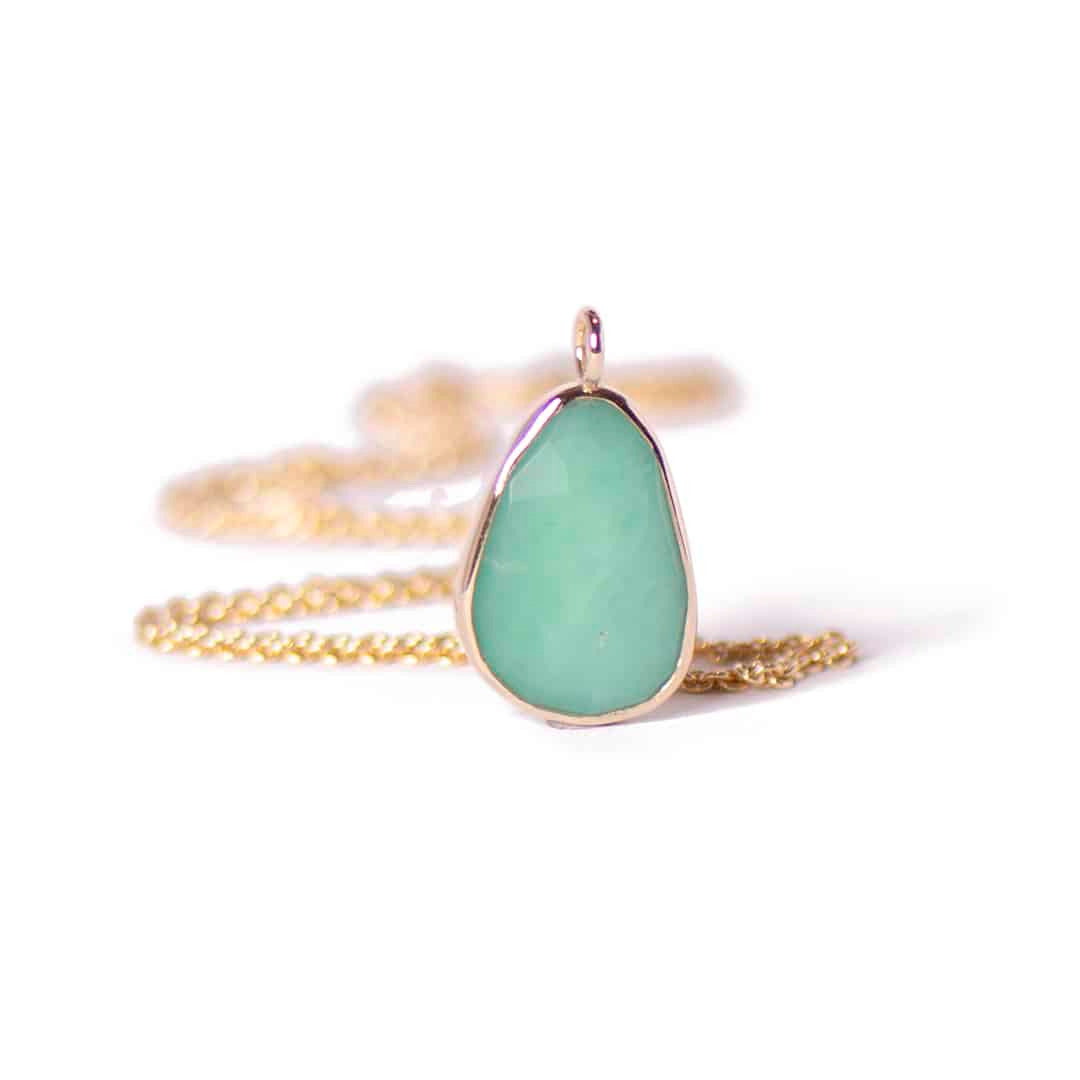 Athena guld vedhæng med chrysopras