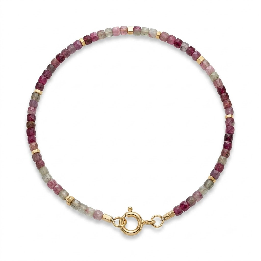 14 kt pink turmalin armbånd - 55010PT