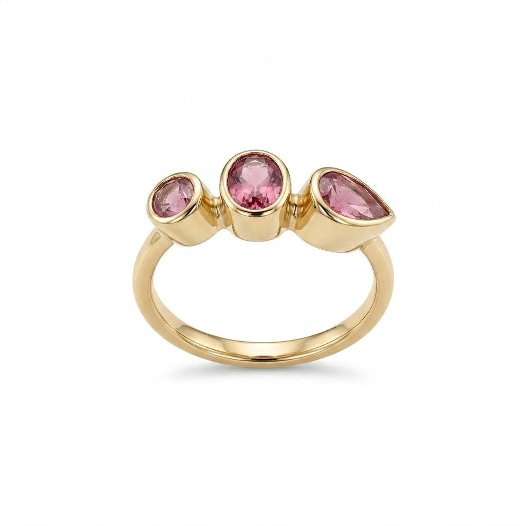 Athena guld ring med turmaliner