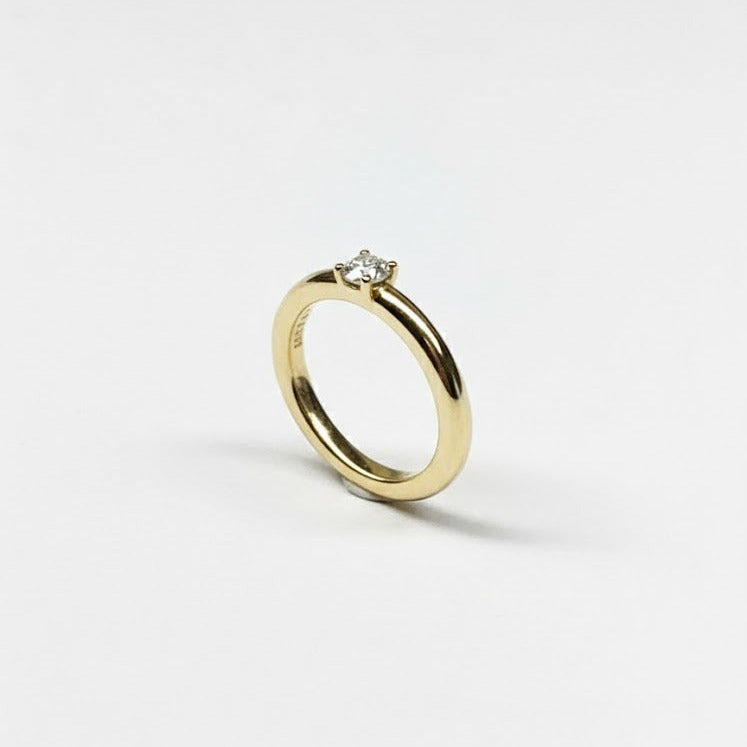 Solitaire ring i 14kt rødguld m. 0,21ct brillant - 15009D21