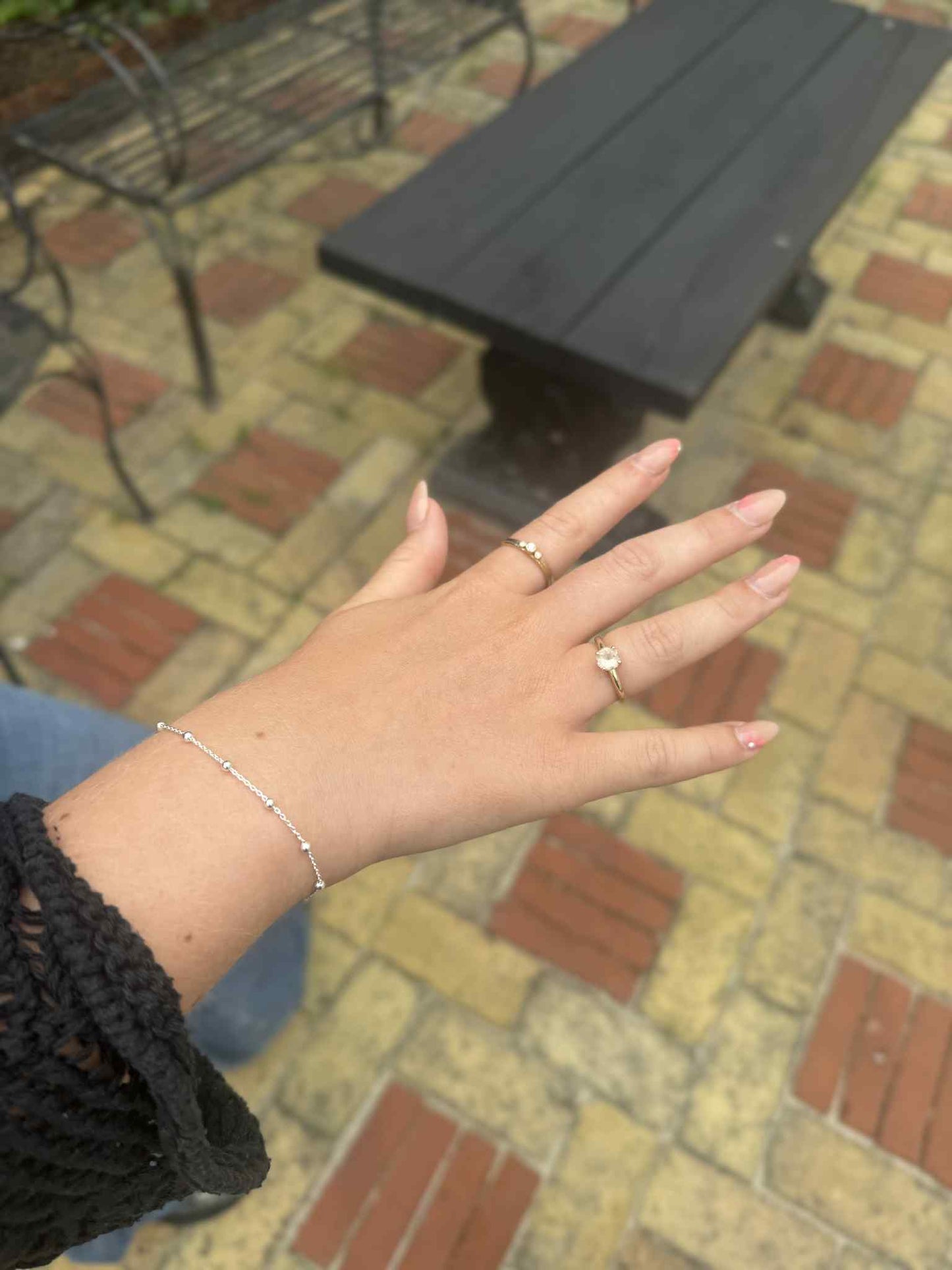 Permanent armbånd - sølv anker rund kuglekæde