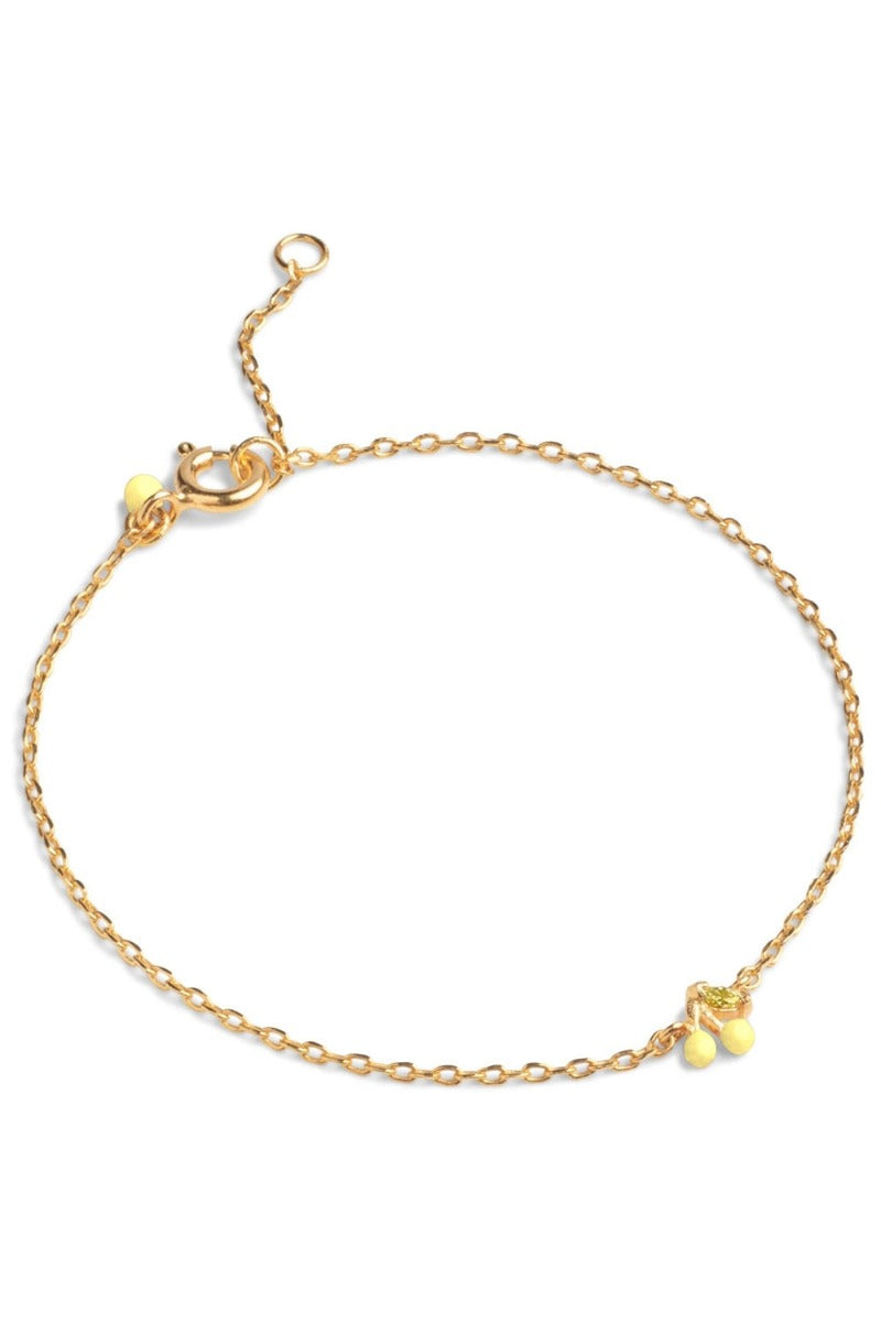 Enamel Cherry armbånd i forgyldt sterlingsølv - B88G