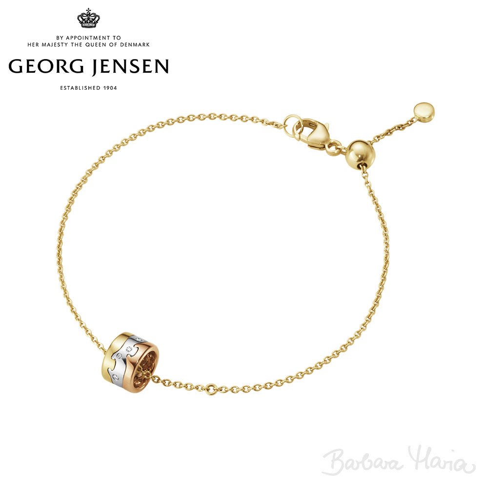 Georg Jensen Fusion armbånd i 18kt tricolor guld m. brillanter - 20000975