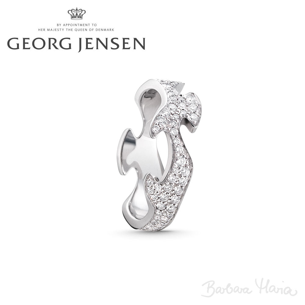 Georg Jensen Fusion center ring i 18kt hvidguld m. brillant pavé - 20000332