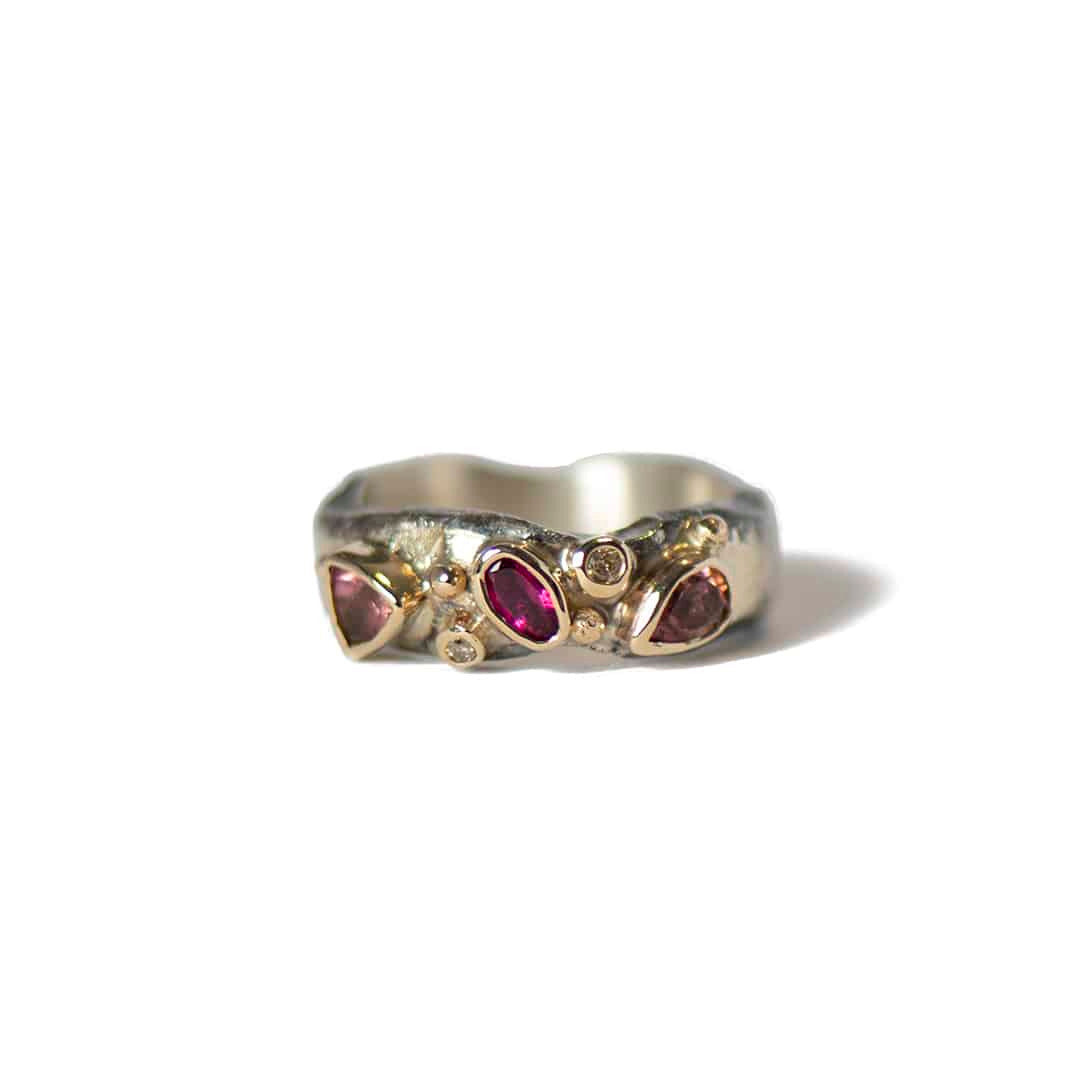 Athena sølv ring m. pink turmaliner