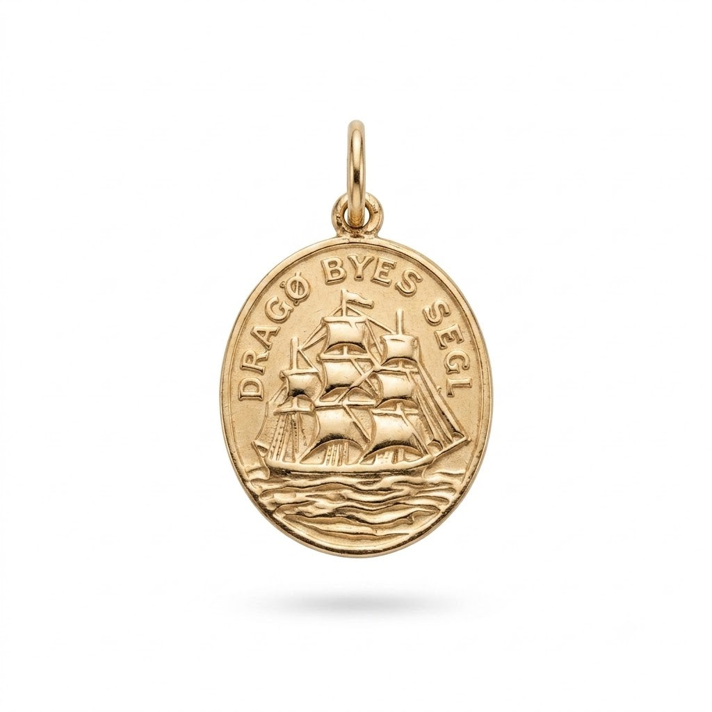 Dragør segl vedhæng 14 kt guld