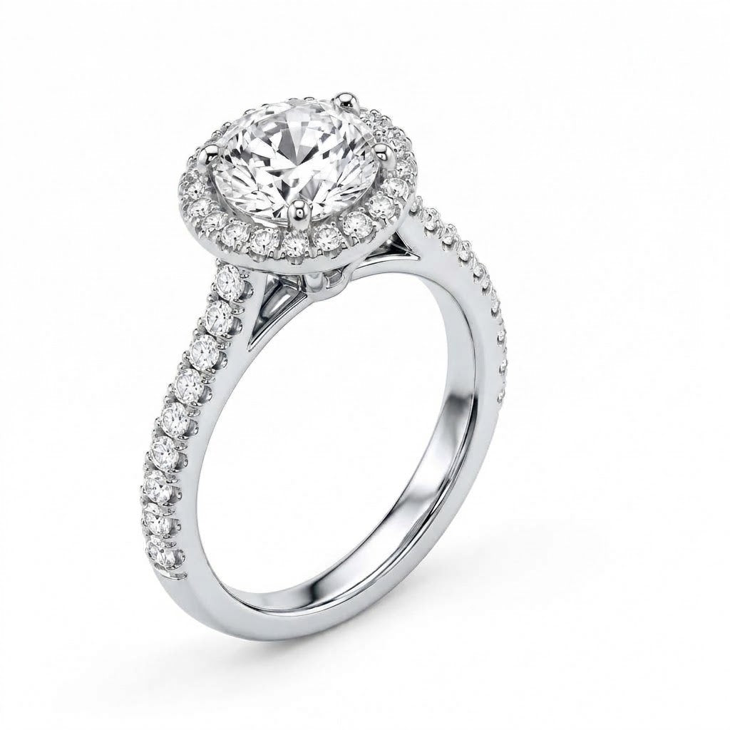 Halo ring med 0,95ct River/VS2 - 18020D95