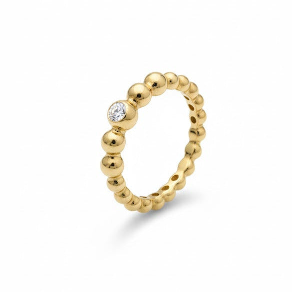 14kt Kugle ring m. 0,10 ct - 15013D010