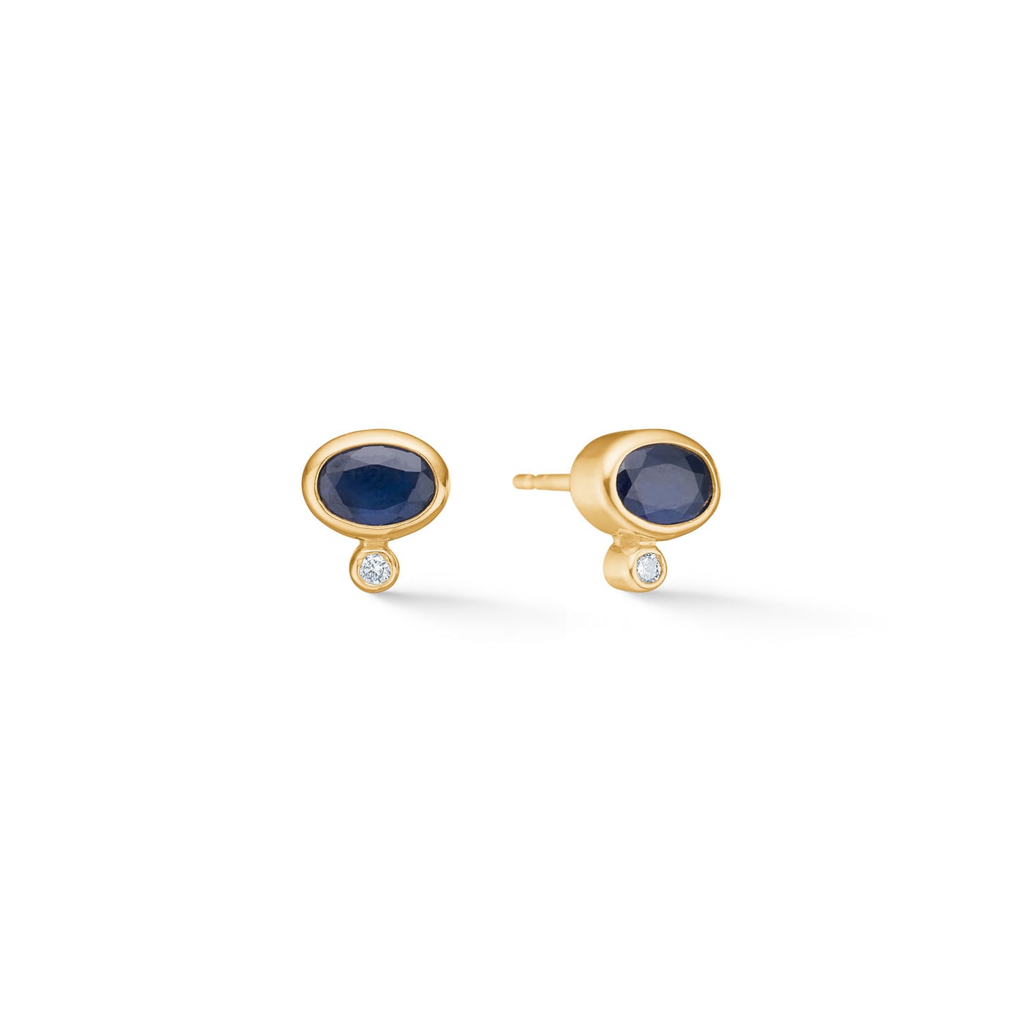 Diamantørestikkere med safir og brillant