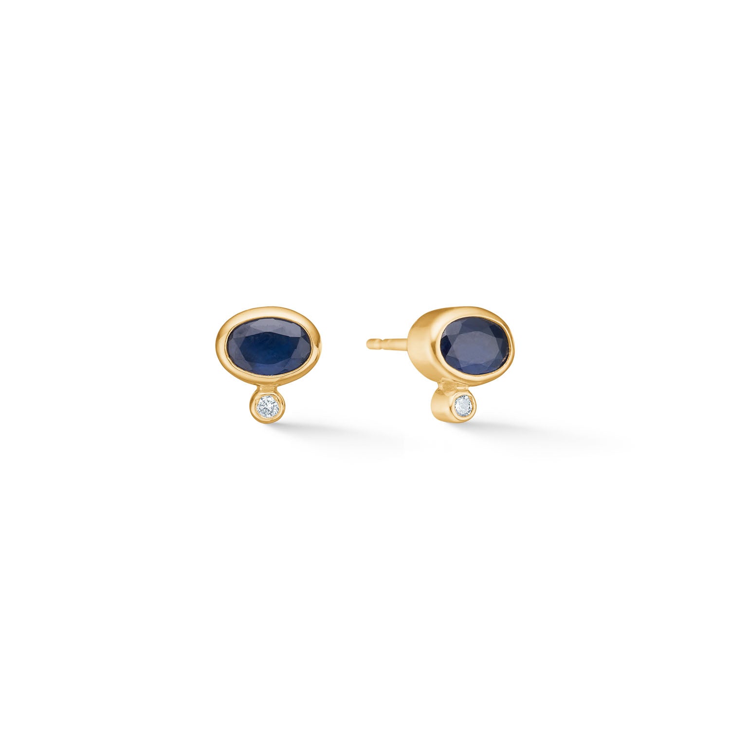 Diamantørestikkere med safir og brillant