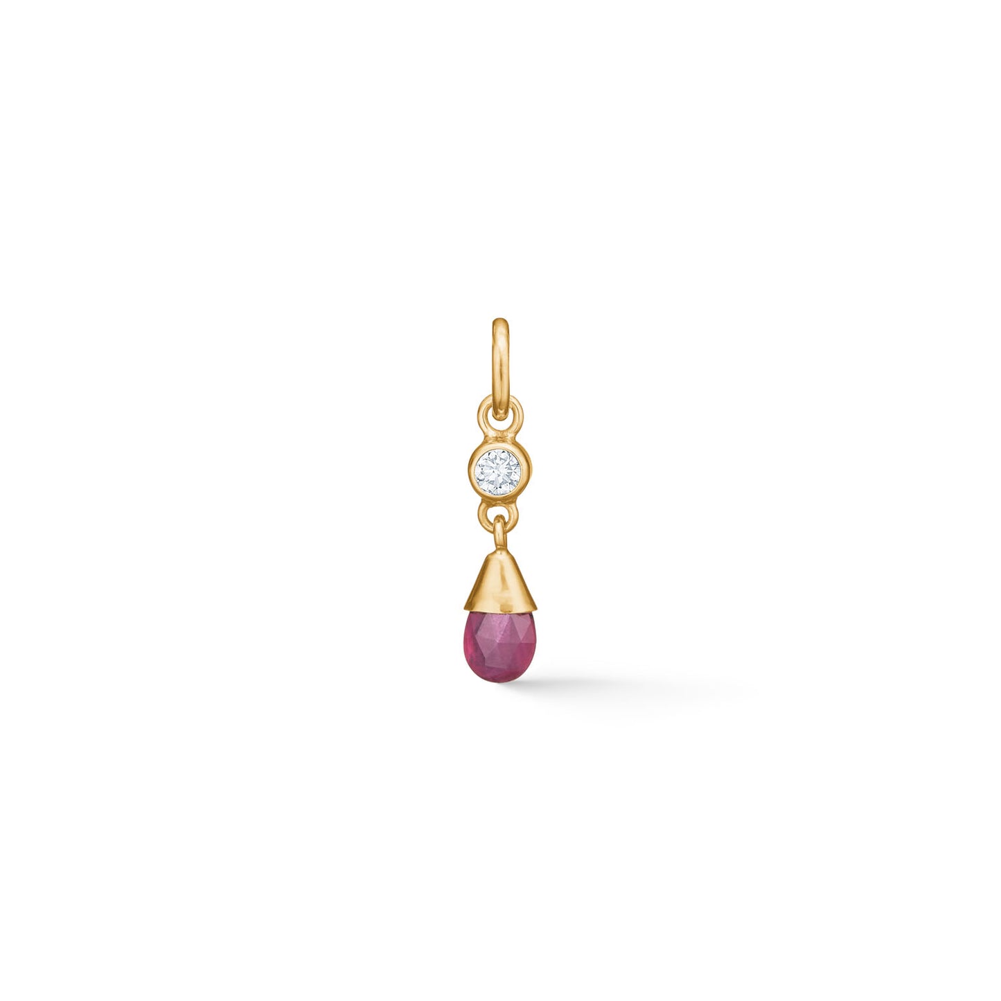14kt safirvedhæng med diamant