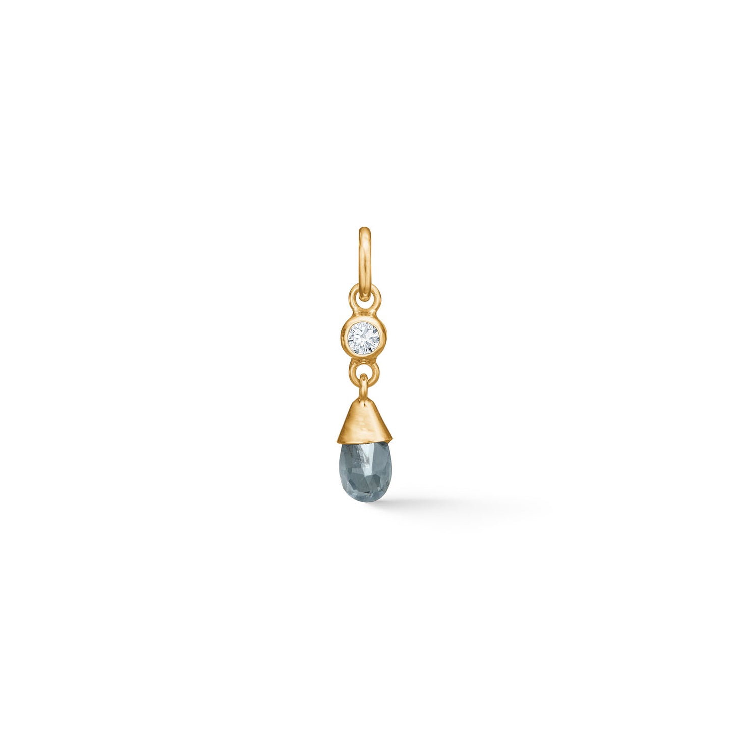 14kt safirvedhæng med diamant