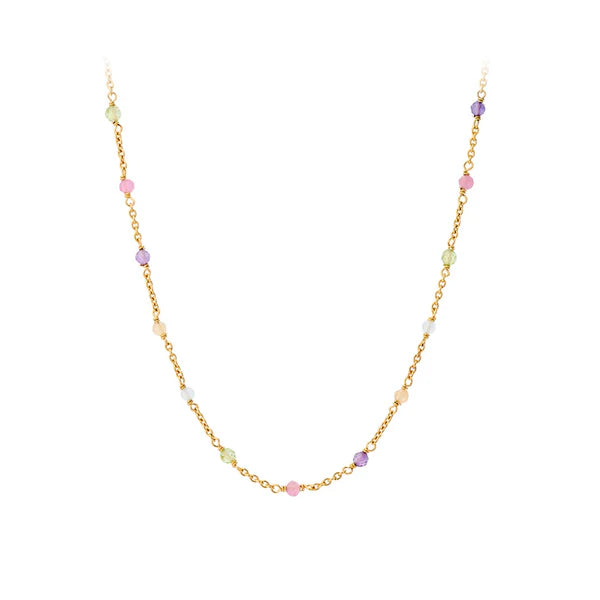 Pernille Corydon Rainbow halskæde forgyldt sølv - n-854-gp