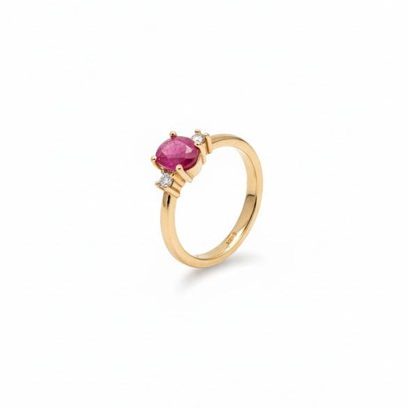14kt Rubin ring m. 0,03 ct - 15004RU06