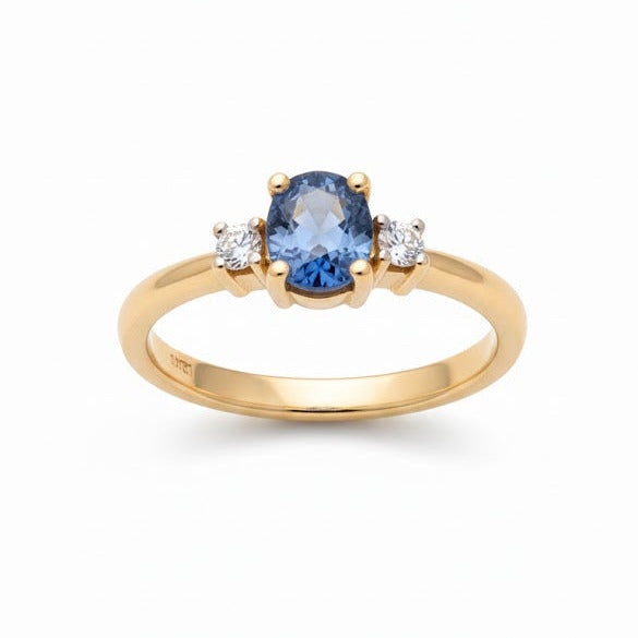 14kt. Safir ring m. 0,03 ct - 15004S006