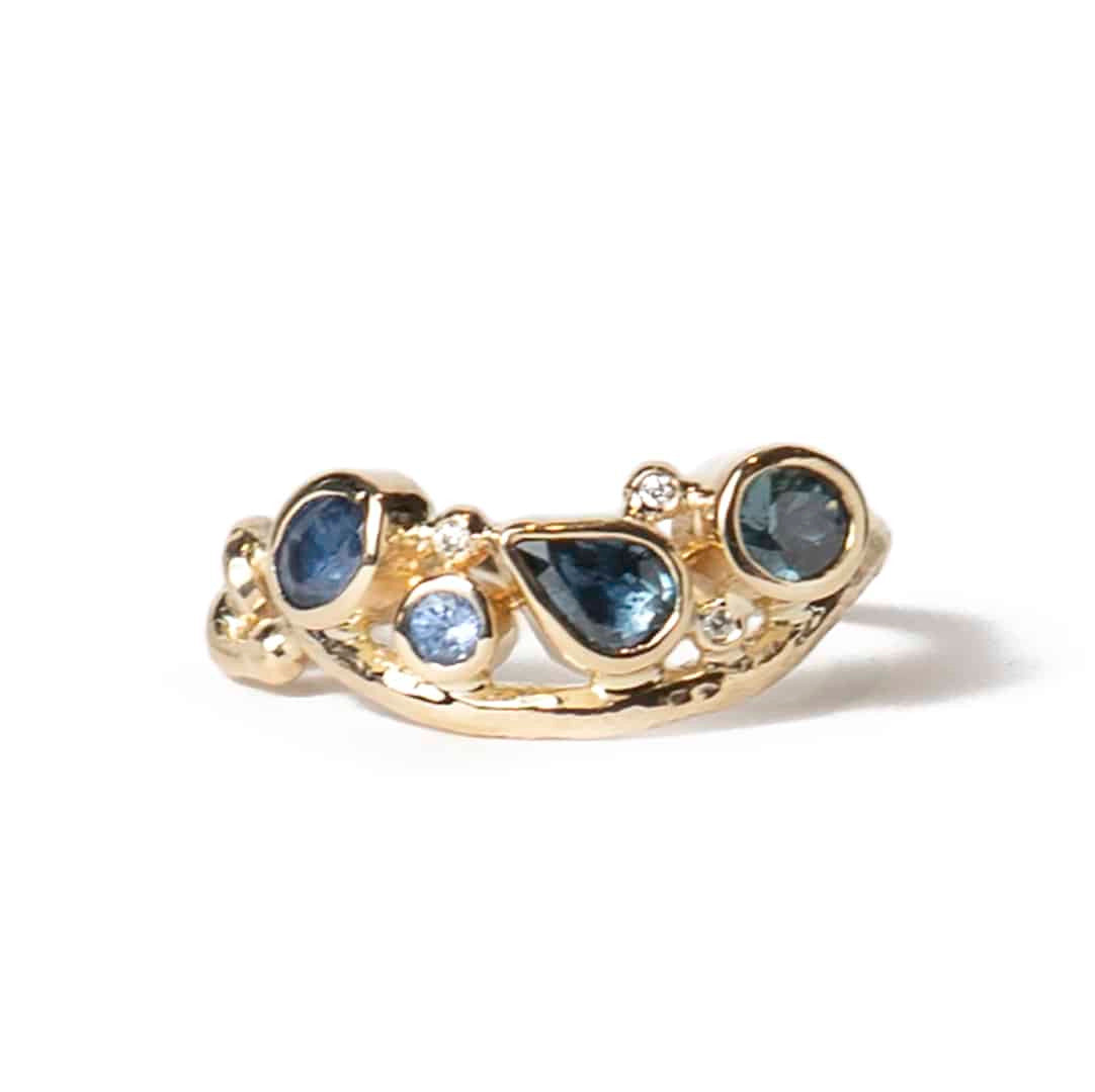 Athena guld ring med safirer