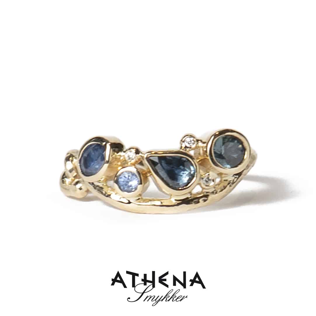 Athena guld ring med safirer