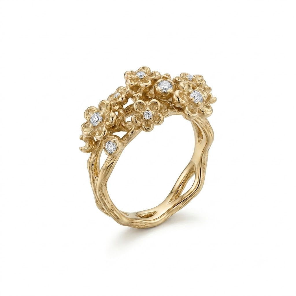 Blomster ring 14 kt - 15109D07