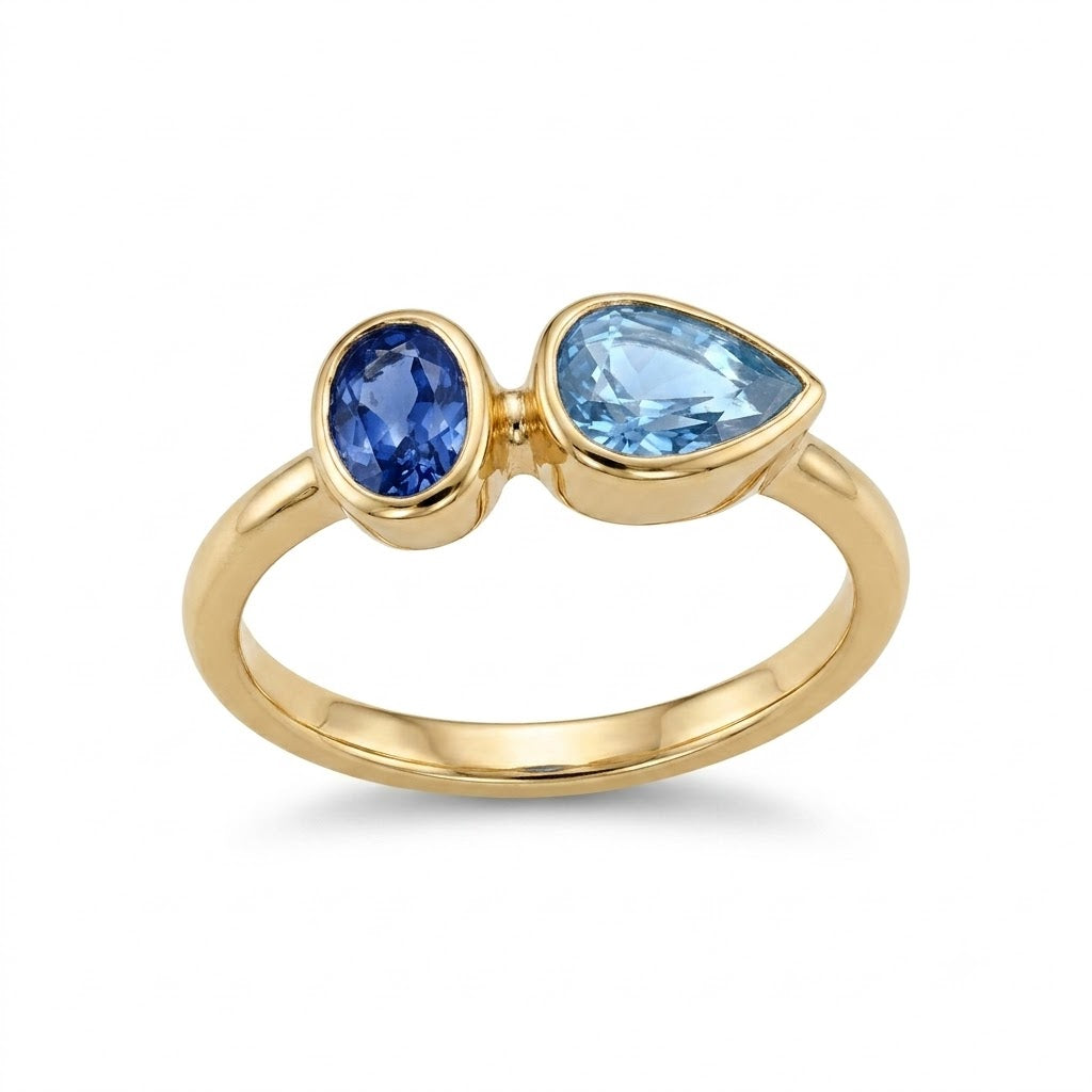 Athena guld ring med safirer