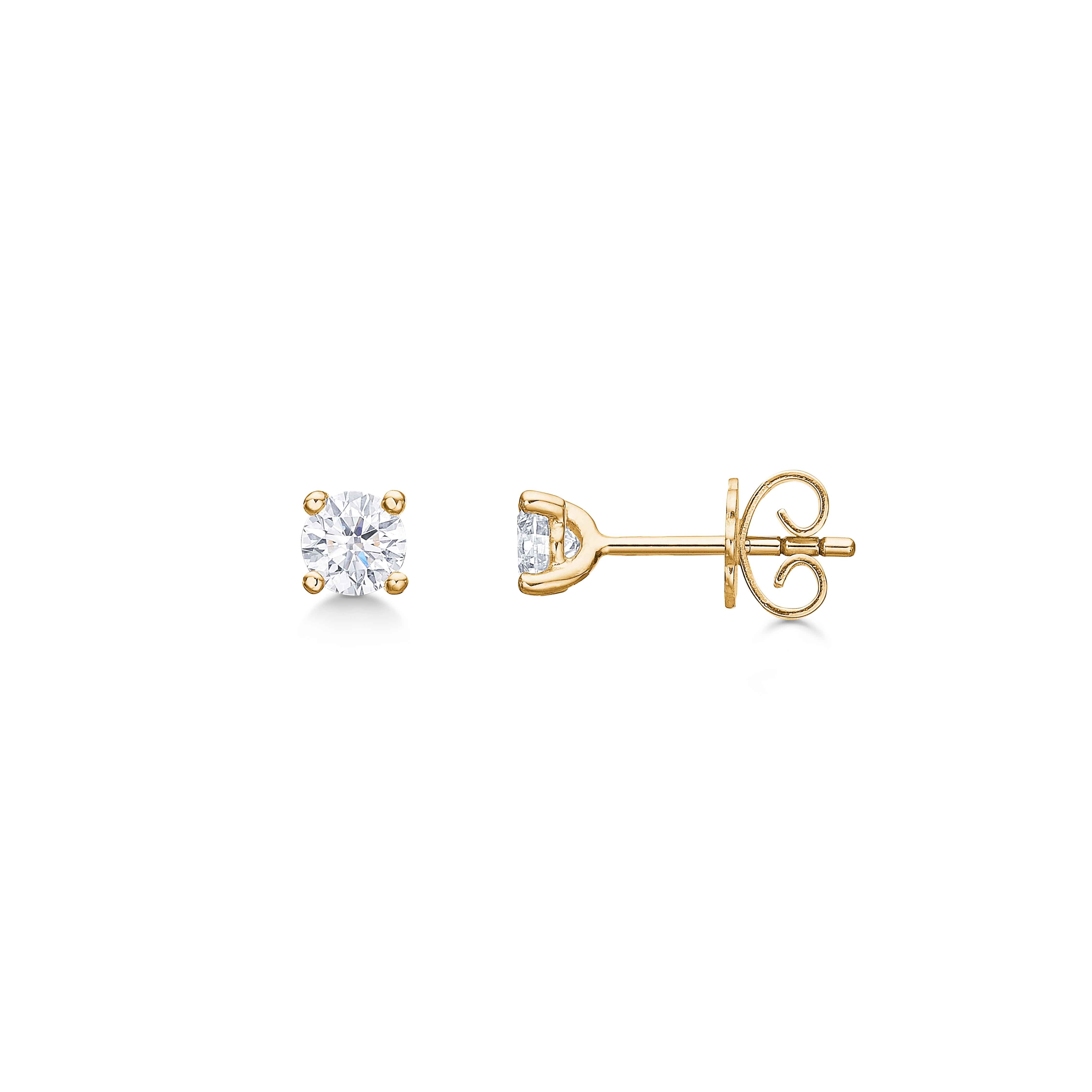 Diamant ørestikker i 14 kt rødguld m. 0,20ct brillanter - 25008D20