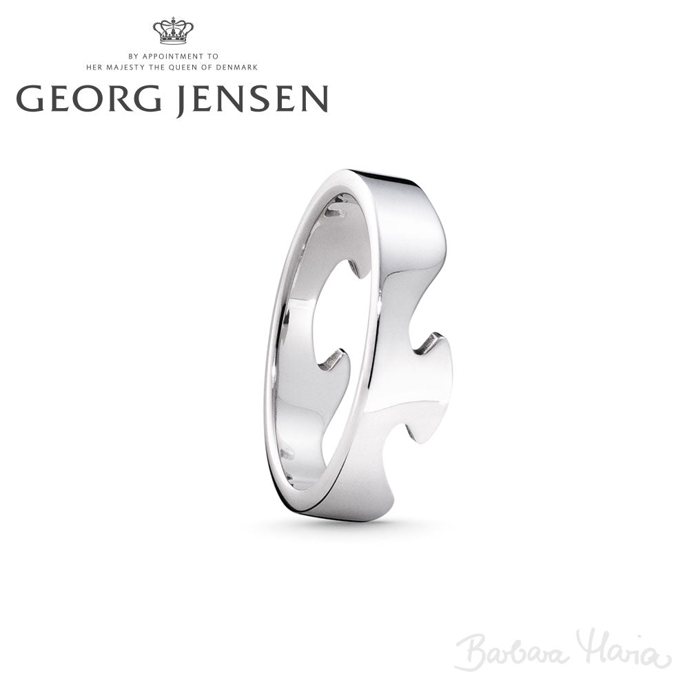 Georg Jensen Fusion blank ende ring i 18kt hvidguld - 20000289