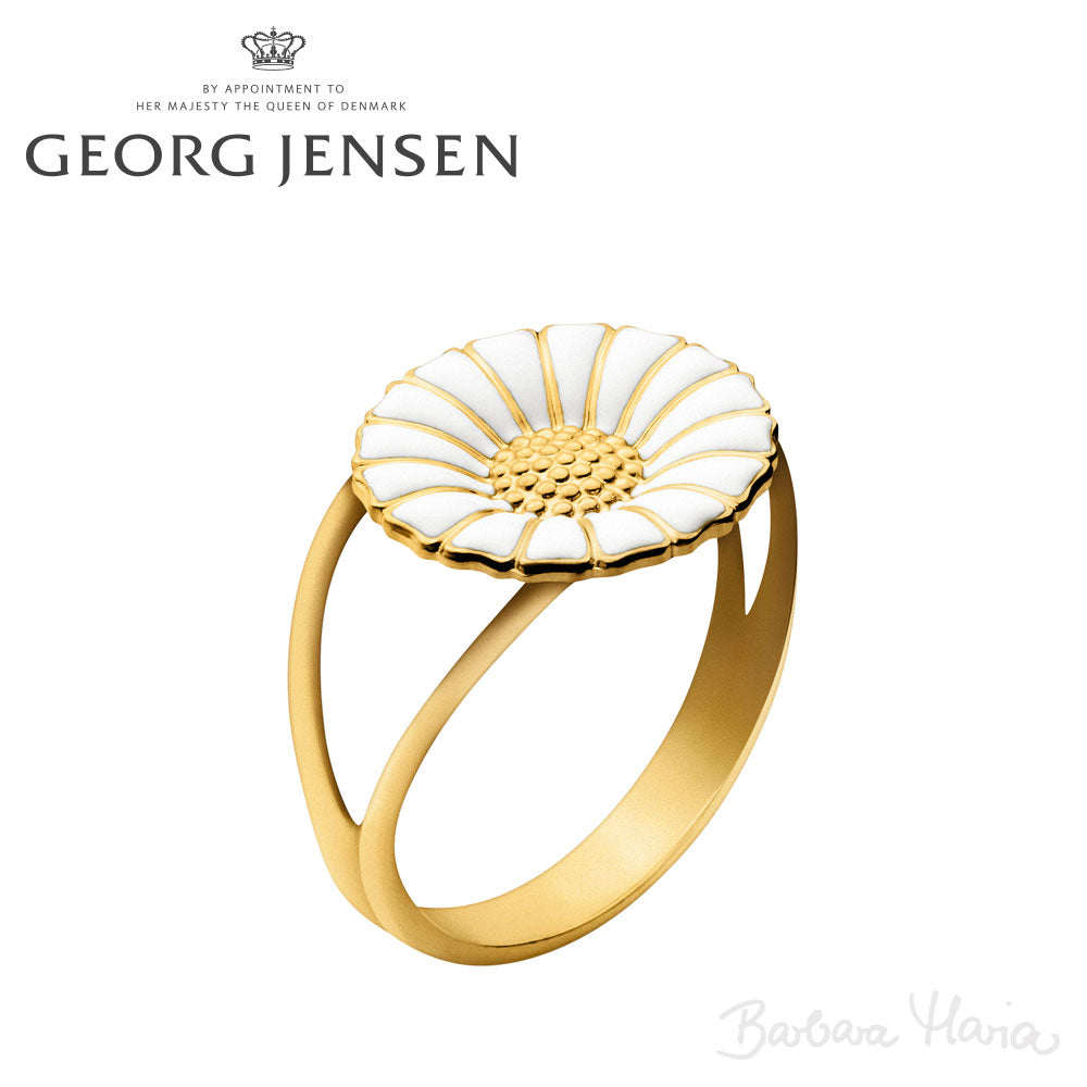 Georg Jensen Daisy lille ring i forgyldt sterlingsølv - 20000310