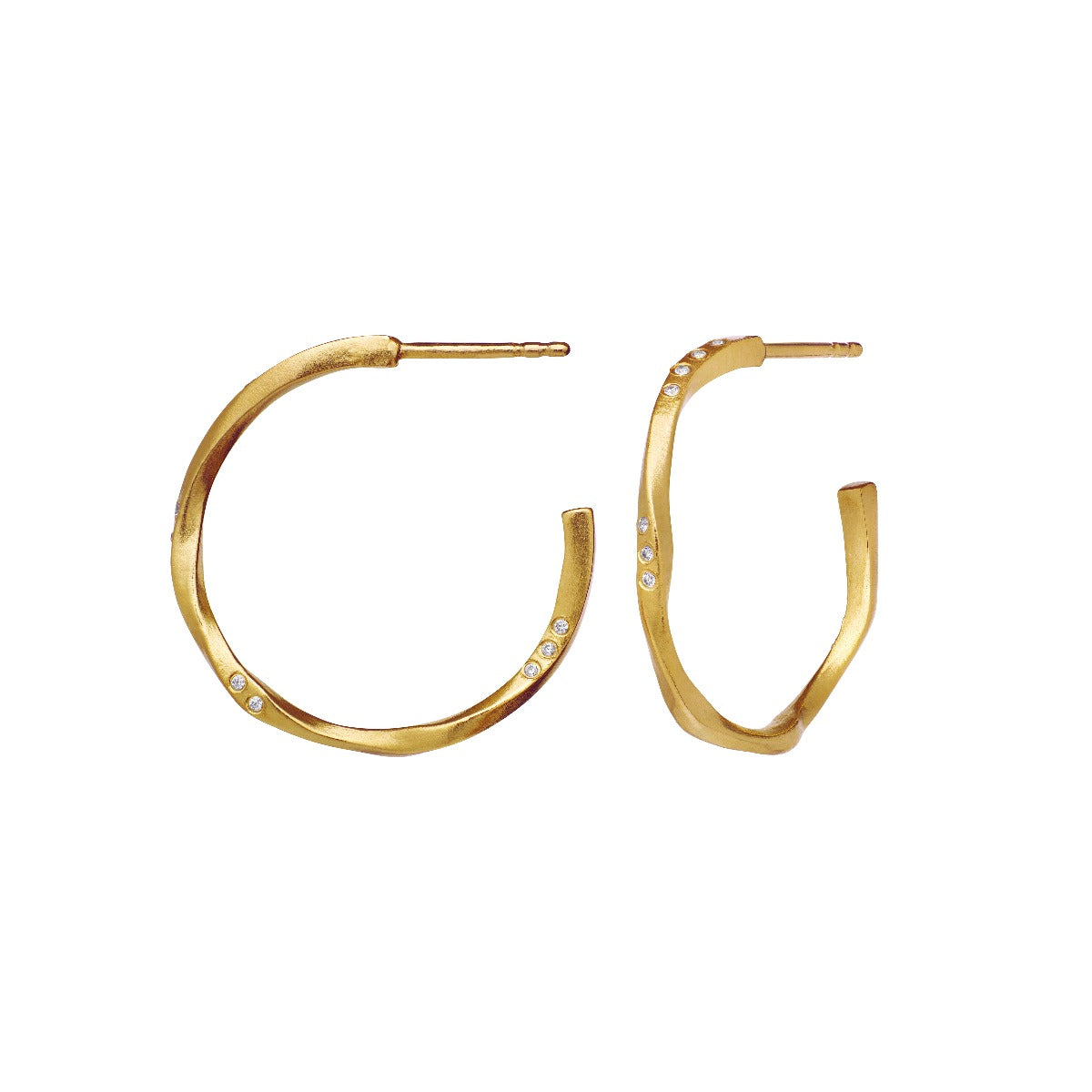 Maanesten Echo Medium forgyldte øreringe - 9862A