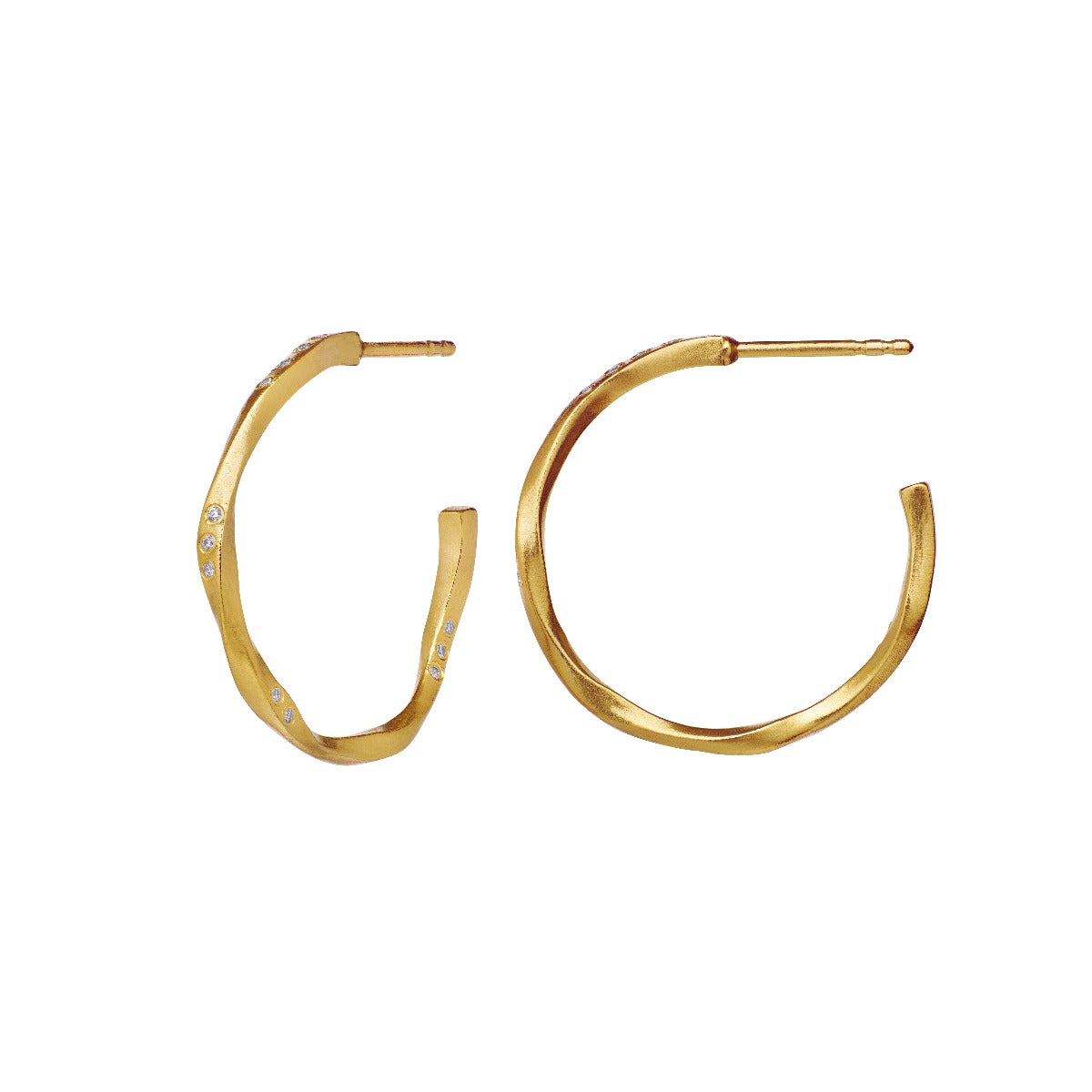 Maanesten Echo Medium forgyldte øreringe - 9862A