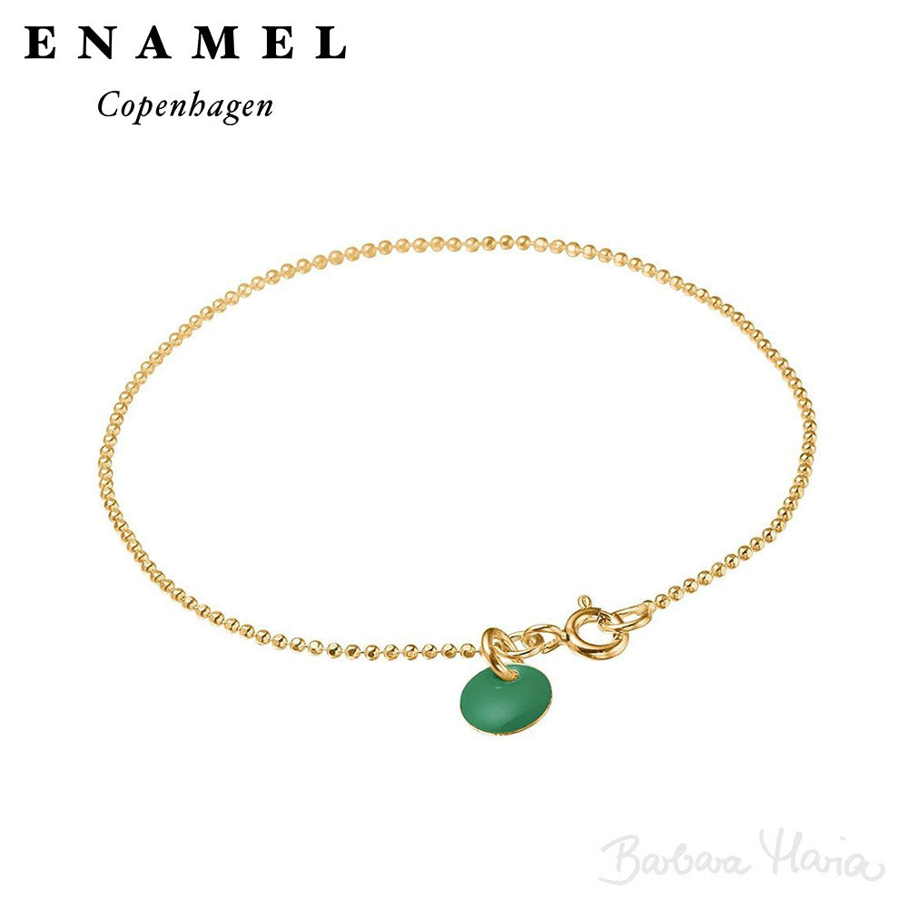 Enamel - Ball Chain armbånd - Petrol Green - B16G