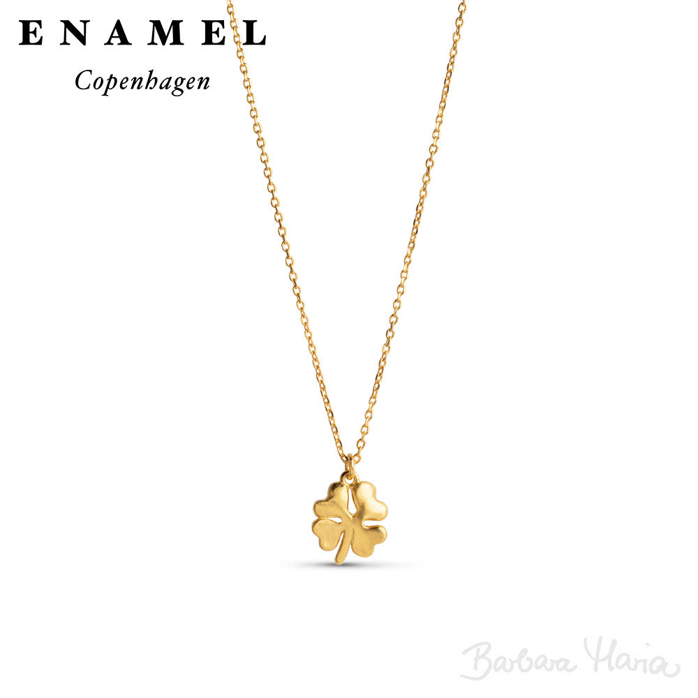 Enamel Organic Clover halskæde i forgyldt sterlingsølv - N79GM