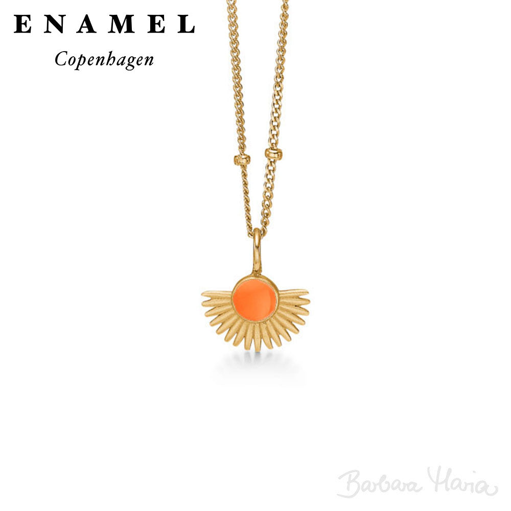 Enamel Soleil, Clementine halskæde i forgyldt sterlingsølv - N41GM