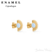 Enamel Soleil, Icy Blue ørestikker i forgyldt sterlingsølv - E97GM