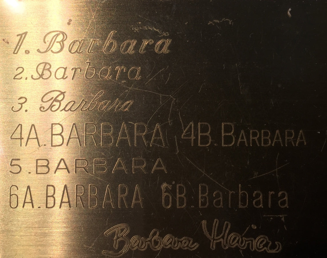 Gravering af alle barnets data - rundt