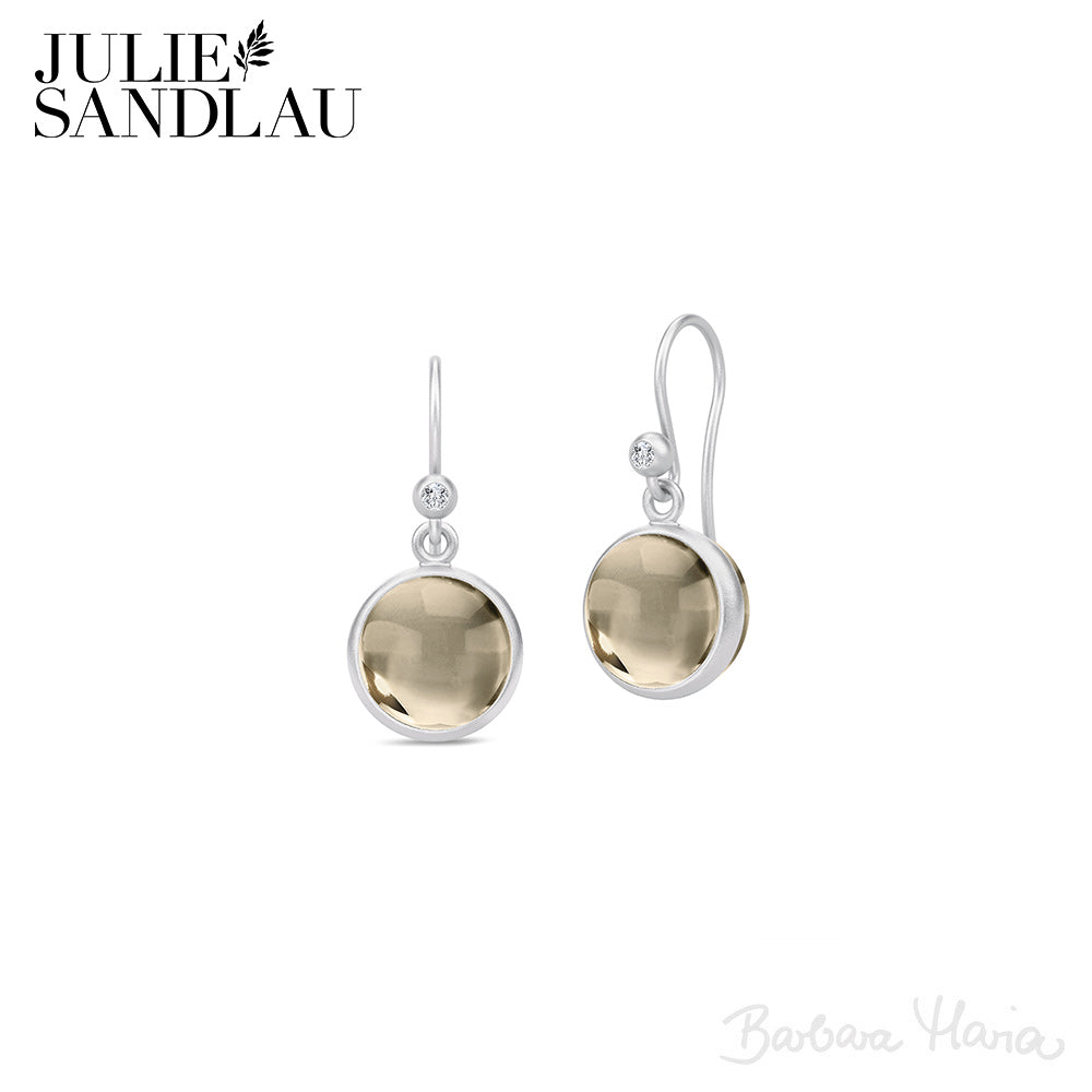 Julie Sandlau Prime ørehængere i rhodineret sterlingsølv m. røgfarvet krystal - HKS181RHSMCRCZ