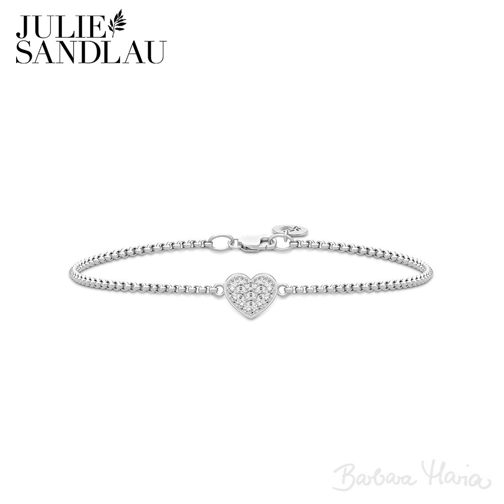Julie Sandlau Pure Heart armbånd i sterlingsølv - BR245RHCZ