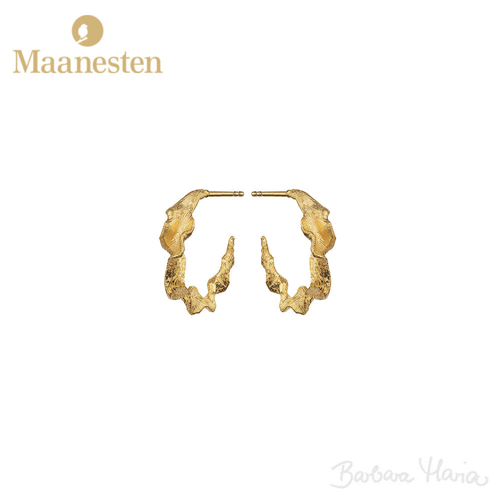 Maanesten Nino øreringe i forgyldt sterlingsølv - 9716A
