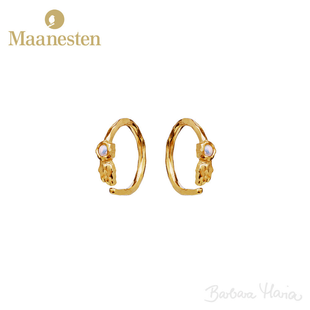 Maanesten Florus øreringe i forgyldt sterlingsølv - 9659A