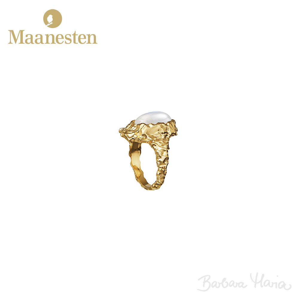Maanesten Gudinde ring i forgyldt sterlingsølv - 35351A